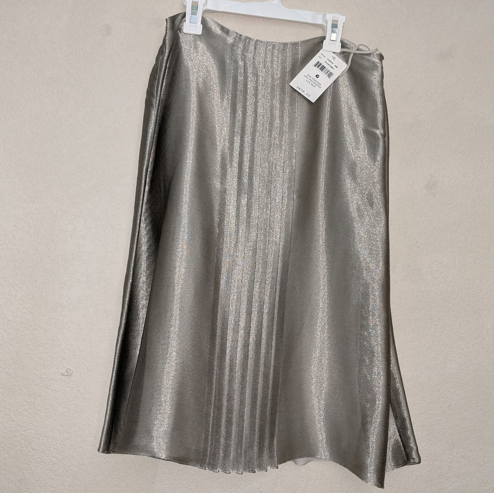 Metallic silver skirt